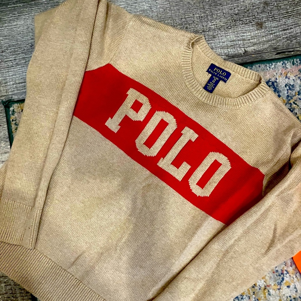 Polo Ralph Lauren Girls size 14-16 pilot knit sweater used one time